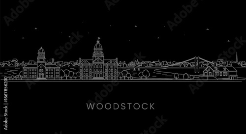 Woodstock Georgia Minimalist Skyline Outline