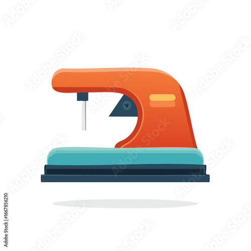 Colorful Flat Design Office Paper Hole Puncher Stationery Item Illustration