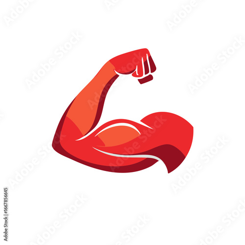 Stylized illustration of a muscular arm flexed, showing strength concept