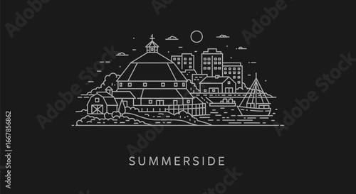 Summerside Prince Edward Island Minimalist Line Art