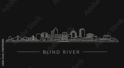 Blind River Minimalist Skyline Outline