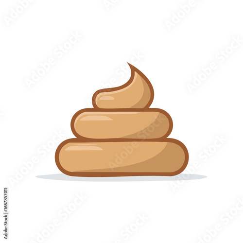 Stylized illustration of three stacked brown droppings with a swirl on top