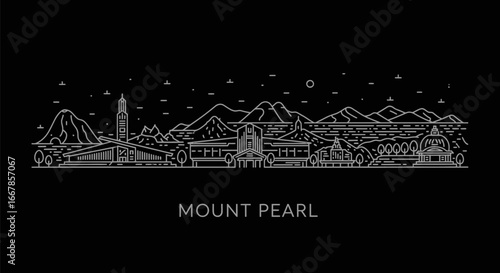 Mount Pearl Skyline Line Art