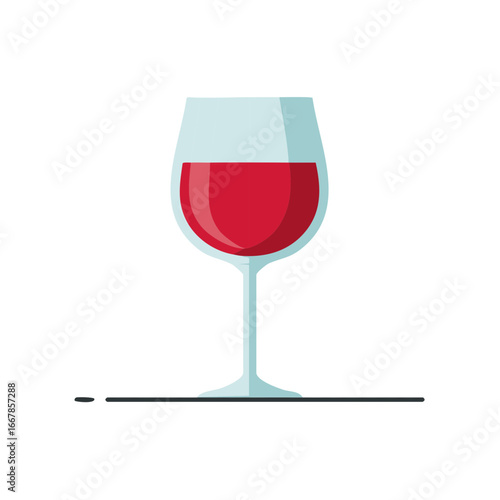 A single wine glass filled with red wine against a clean backdrop