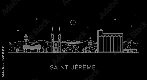 Saint-J?r?me, Quebec Minimalist Skyline