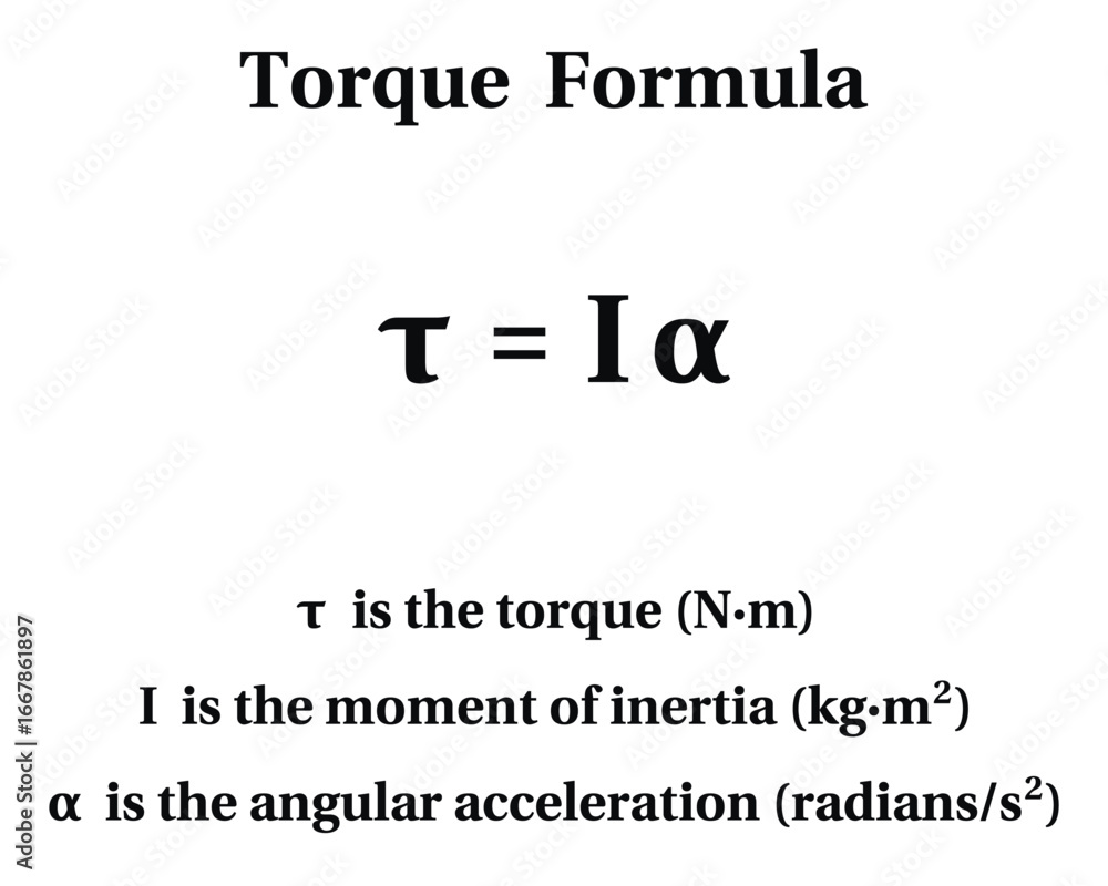Fototapeta premium Torque formula on the white background. Education. Science. School. Vector illustration.