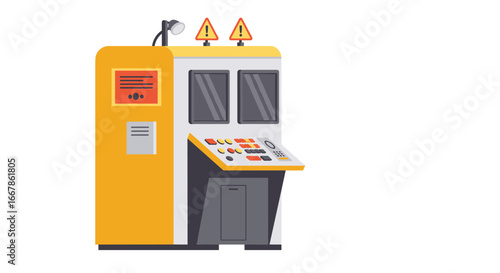 Modern control panel with alert indicators for industrial automation