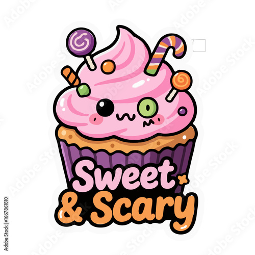 Halloween character Sweet & scary Easily editable and scalable to any size without losing quality.