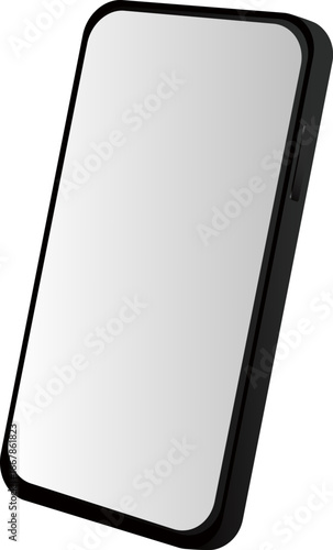 perspective angle Mobile phone outline digital device illustration advertisement