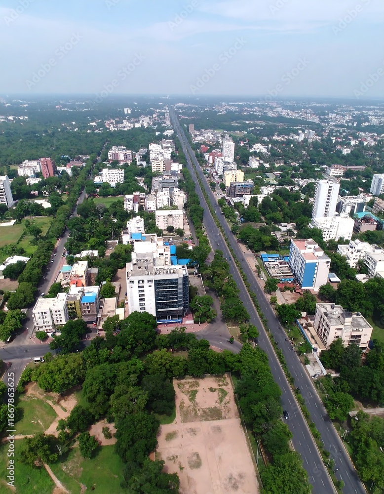 Obraz premium Urban sprawl from above