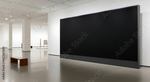 Wallpaper Mural Empty Digital Screen Mockup In Contemporary Exhibition Room Torontodigital.ca