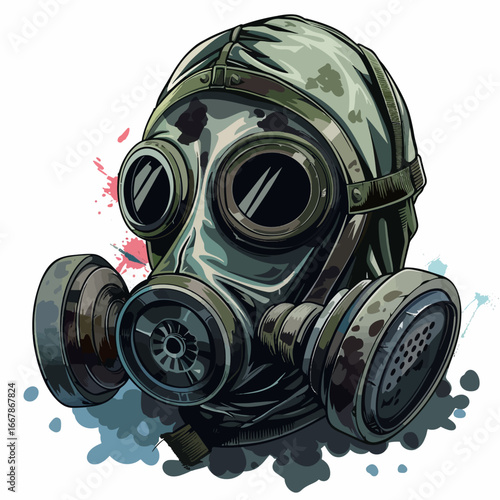 Green gas mask 