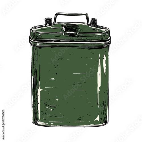 Green gas tank isolated 