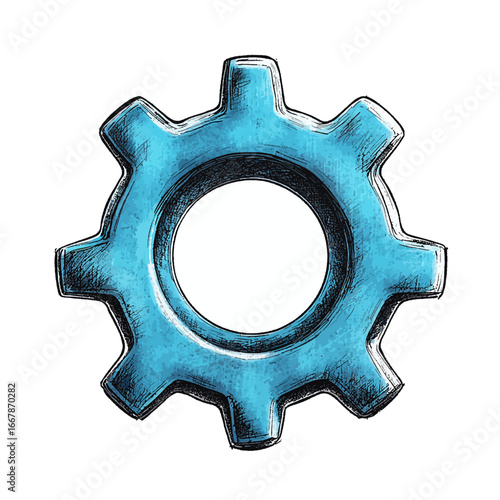 metal gears isolated on white background 