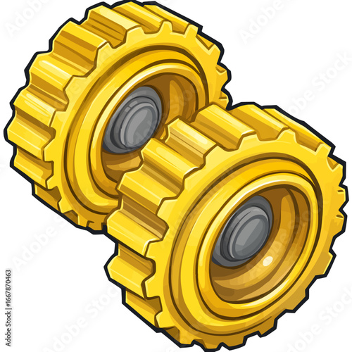 Yellow gearbox isolated 