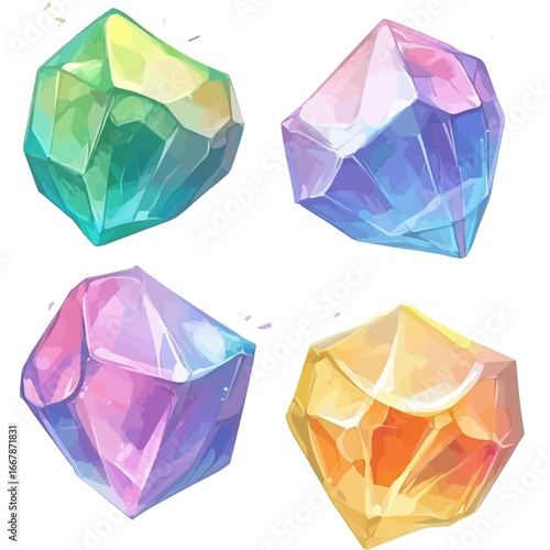 Vector gemstone on white 