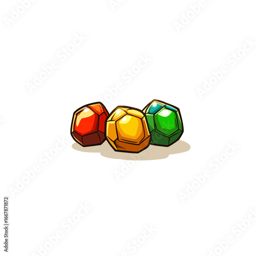 Vector gemstone isolated white background 