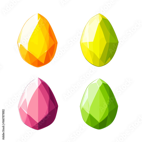 Vector gemstone on white background 