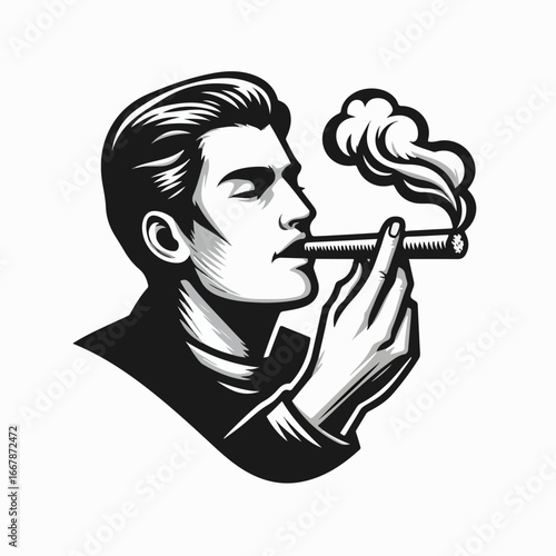 vector illustration of a smoker