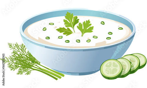cream soup with cucumber