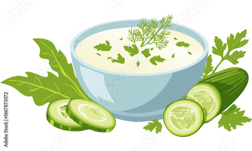 yogurt with cucumber and mint