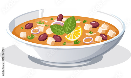 vegetable soup in a bowl