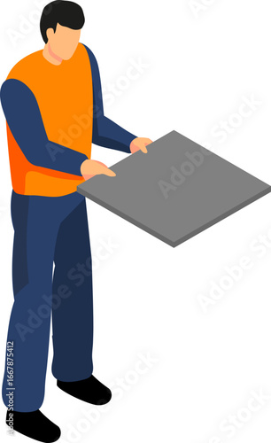 Home Repair and Maintenance Worker Isometric Icons – Construction, Plumbing, Electrical, Carpentry