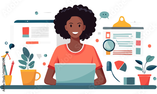 woman, business, cartoon