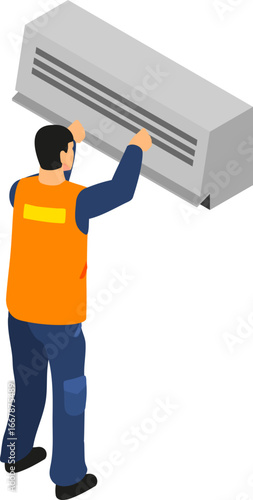 Home Repair and Maintenance Worker Isometric Icons – Construction, Plumbing, Electrical, Carpentry