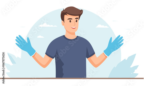 man with a glass of water