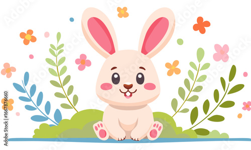 easter bunny with easter eggs