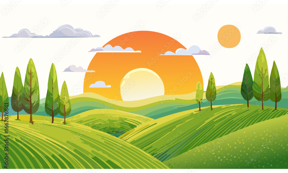 Fototapeta premium rural landscape with a house