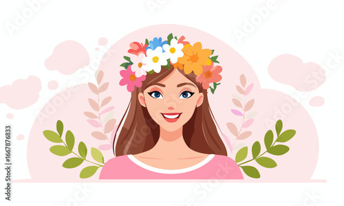 girl with flowers