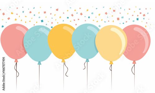 happy birthday card with balloons