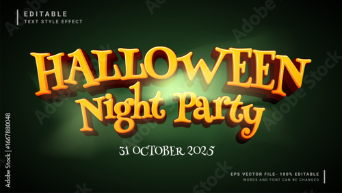 Halloween night party 3d editable text effect horror style