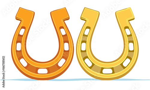 golden horseshoe isolated on white background