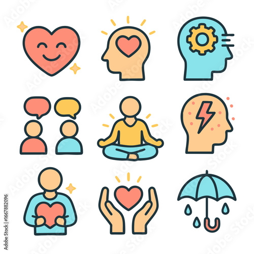 Representing mindfulness, mental health, and emotional wellbeing perfect for wellness blog posts, therapy resources, mental health campaigns.