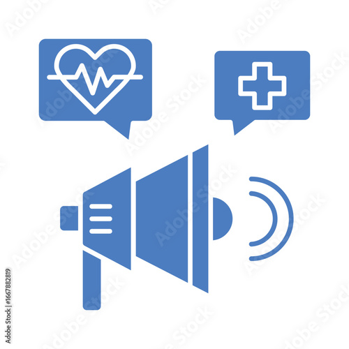 Medical information campaign color flat icon for digital and print projects.
