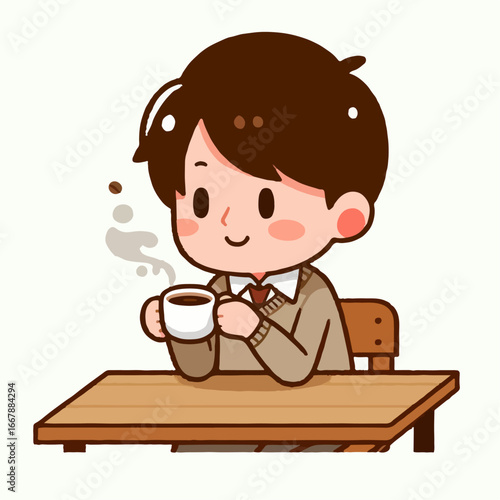 vector illustration of a coffee drinker 