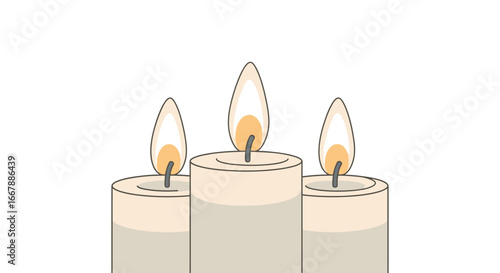 Elegant Candle Light Trio for Romantic Ambiance, Relaxation, and Home Decor - Soft Warm Glow for Celebrations, Spiritual Events, and Tranquil Settings in Modern Interior Design