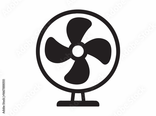Cooling fan icon for graphic design projects needing a refreshing breeze and modern simplicity, perfect for website or app interfaces