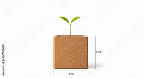 Young plant in a modern pot representing growth, new beginnings, and life