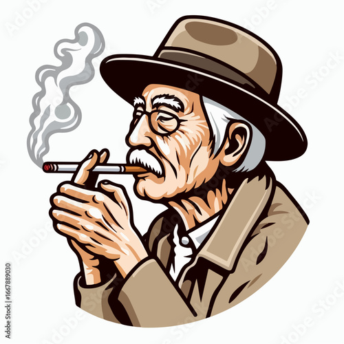 vector illustration of a smoker