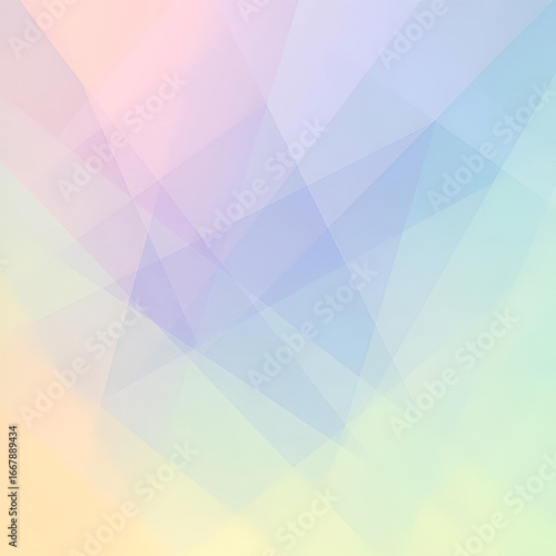 Abstract geometric pattern with overlapping pastel triangles and trapezoids