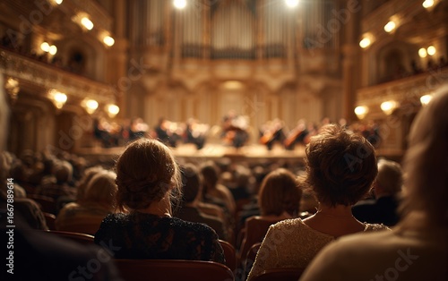 audience watching orchestra performance at concert hall