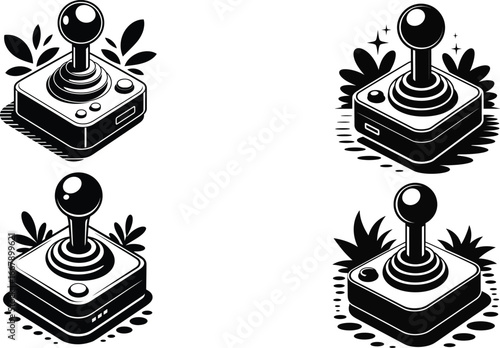 Retro Gaming Joystick Graphics for Games  Design