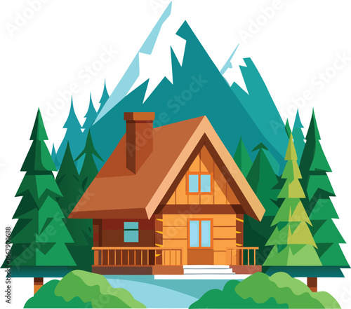 Chalet in mountains