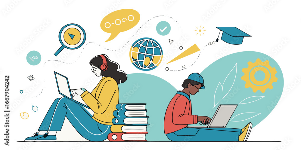 Obraz premium Online education banner template