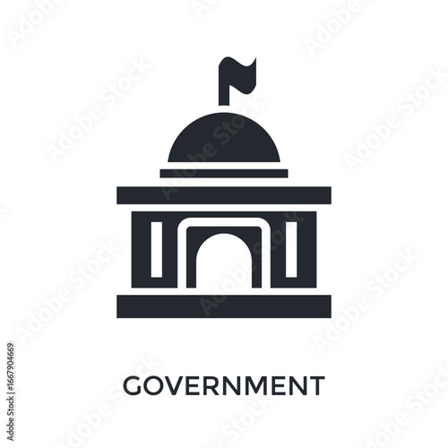 Government Icon Glyph Style. Vector Illustration For Graphic Design
