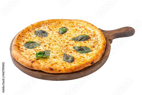 Canvas Print Classic Margherita pizza on a Transparent PNG Background